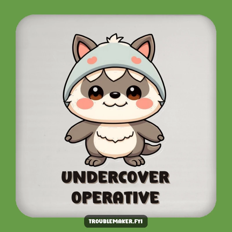 Funny Disguise Creature Coaster - Silly Expression Humor Drink Protector