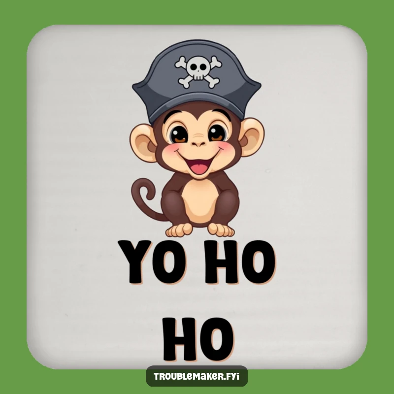 Funny Pirate Monkey Drink Coasters: Protect Surfaces with This Mischievous Character Set