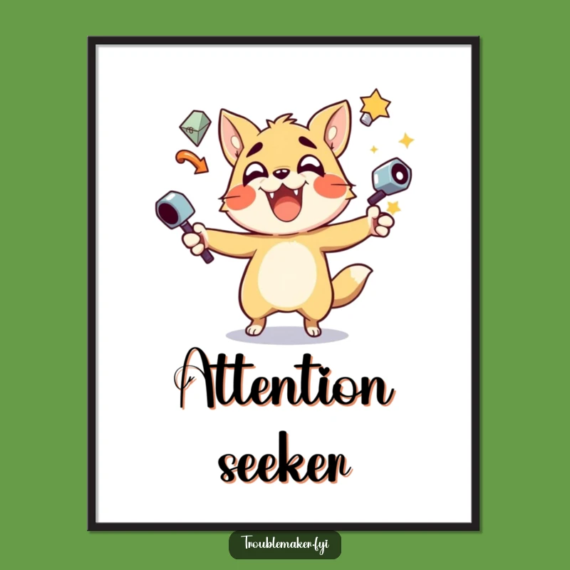 Funny Juggling Troublemaker Poster: Decorate with Drama and this Animal Art Gift