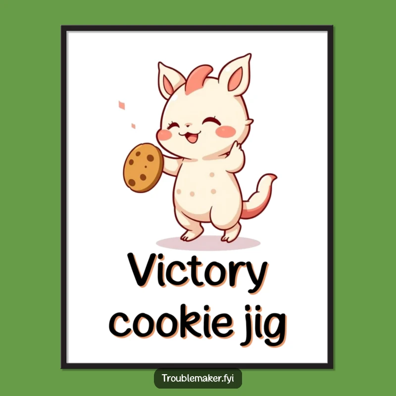Funny Creature Cookie Celebration Poster - Hilarious Wall Art for Sweet Spaces