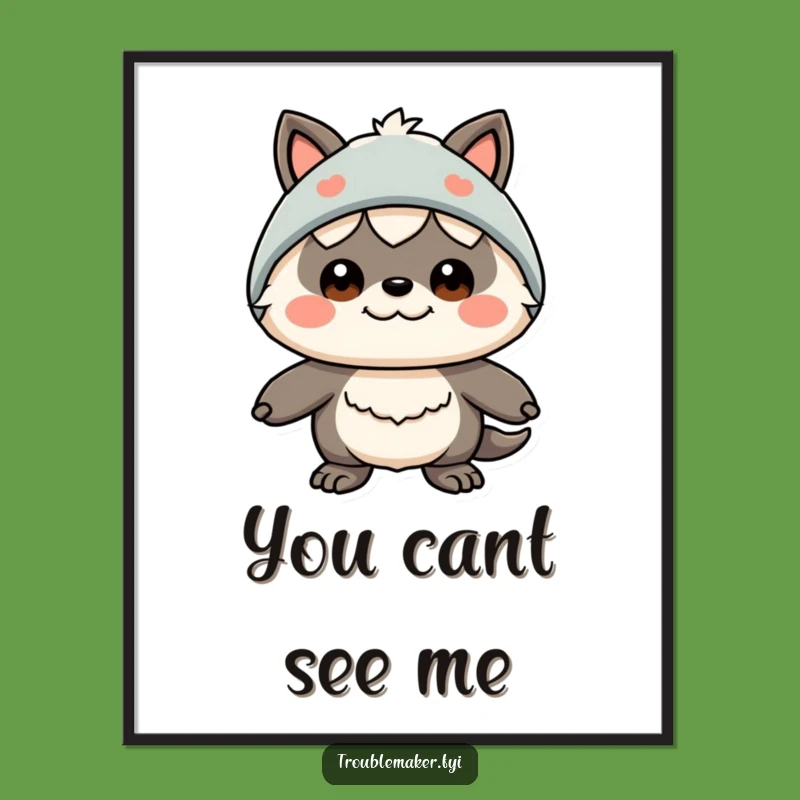 Funny Disguise Creature Poster - Silly Expression Humor Wall Art