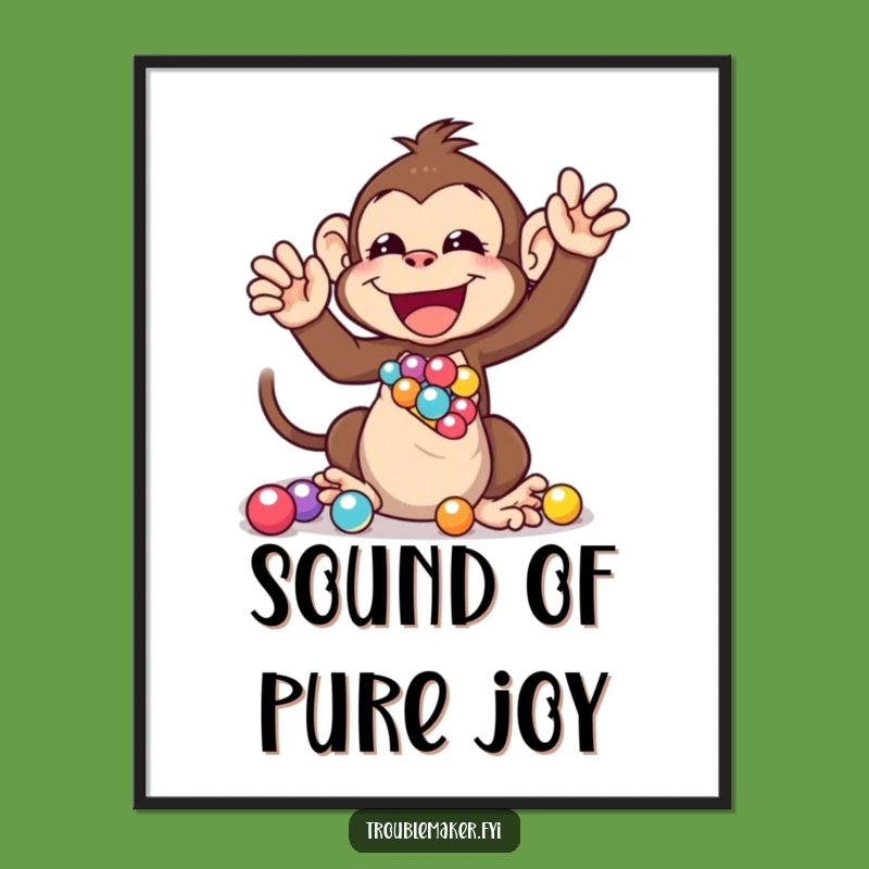 Funny Monkey Marbles Poster - Hilarious Primate Art for Playful Spaces!