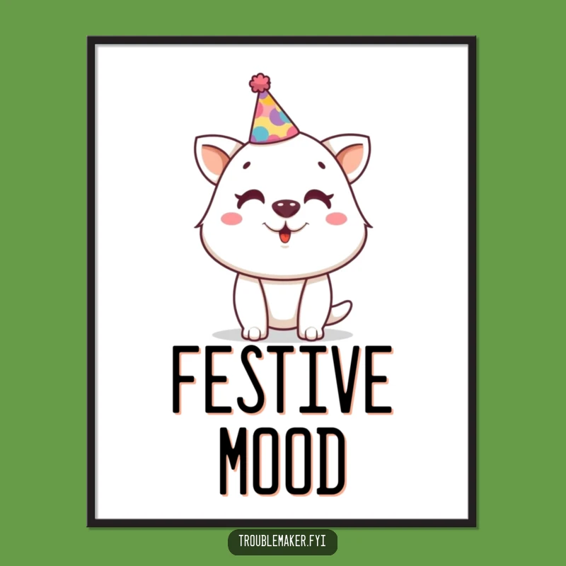 Funny Party Animal Poster - Crooked Hat Fun Decor, Ideal Funny Gift Art