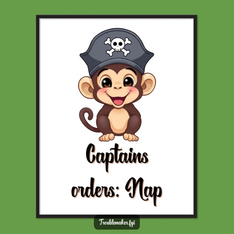 Funny Pirate Monkey Poster: Bring Mischief and Laughter Home with This Art Print