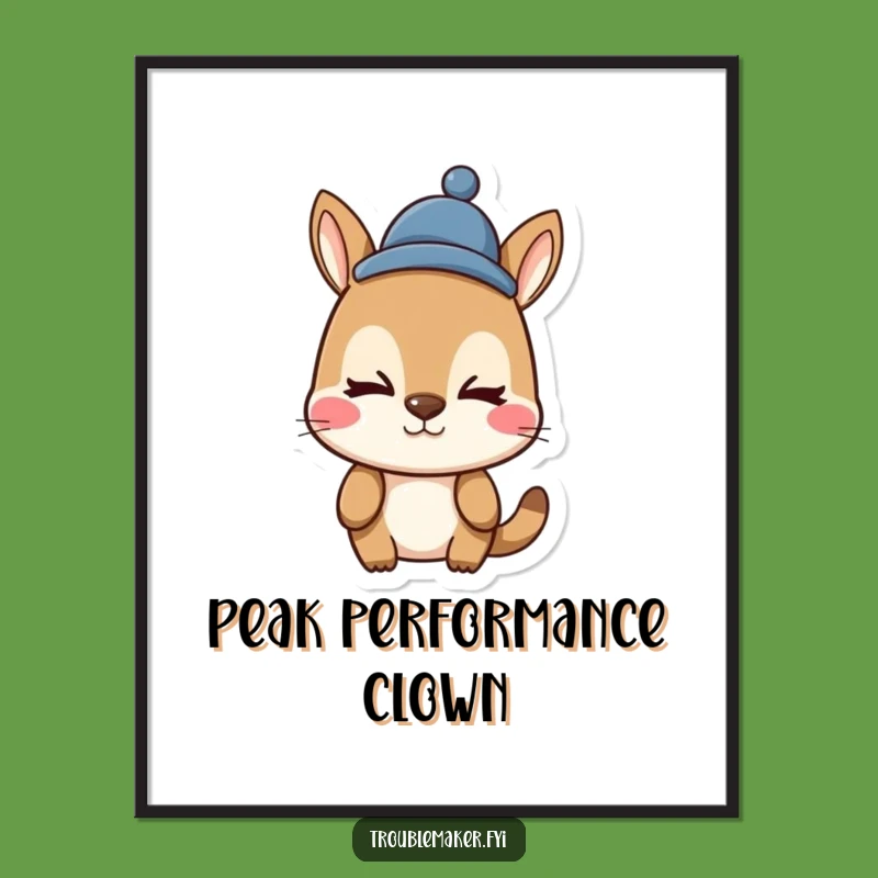 Funny Animal Poster: Silly Face & Hat - Hilarious Wall Art for a Cheerful Home