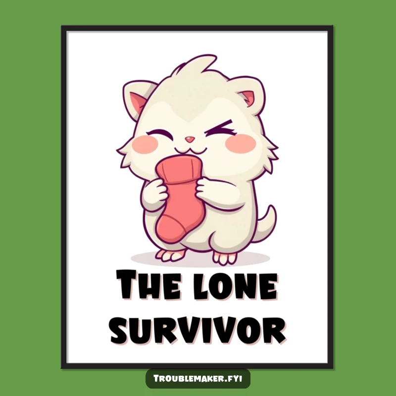 Funny Creature Sock Mystery Poster - Hilarious Wall Art for Laundry Room Fun