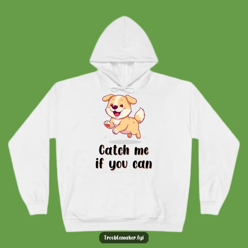 Cozy Funny Dog Chasing Tail Hoodie - Warm & Humorous Dog Gift