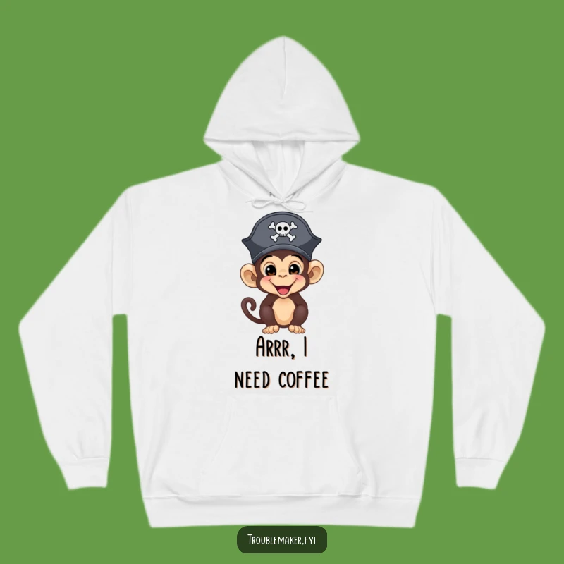 Cozy Funny Pirate Monkey Hoodie: Warmth Meets Mischief in This Character Sweatshirt