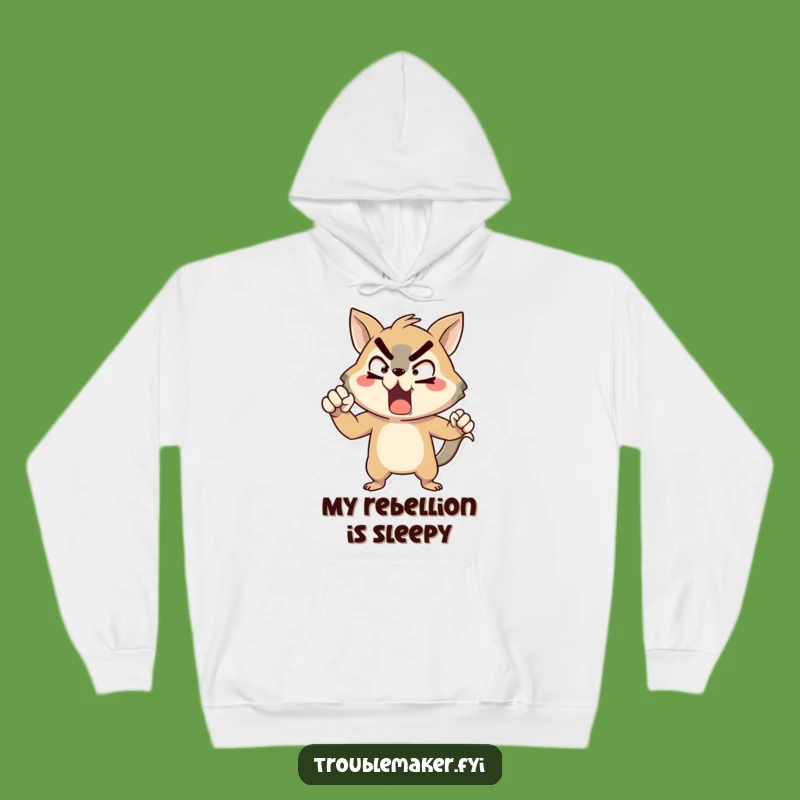 Cozy Funny Defiant Animal Hoodie - Exaggerated Pose Comfort with Attitude