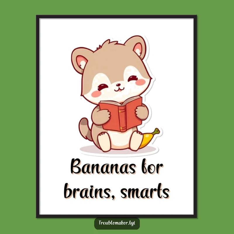 Free Printable Wall Art: Banana Book Swap Animal Humorous Downloadable Gift