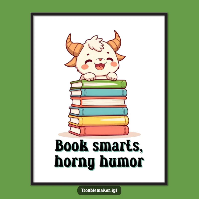 Free Printable Wall Art: Balancing Books Creature for a Quirky Downloadable Gift