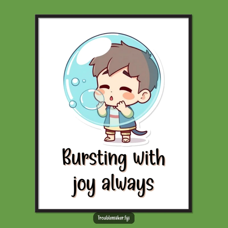 Free Printable Wall Art: Troublemaker Bubble Pop Humor Art