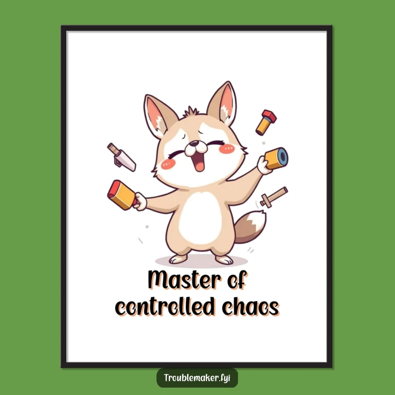 Free Printable Wall Art: Funny Juggling Animal, Hilarious Downloadable Art Gift!