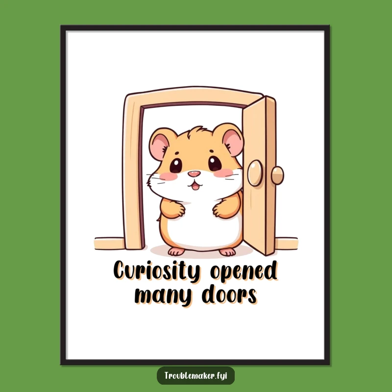 Free Printable Wall Art: Hamster's Tiny Door - Hilarious Downloadable Decor!