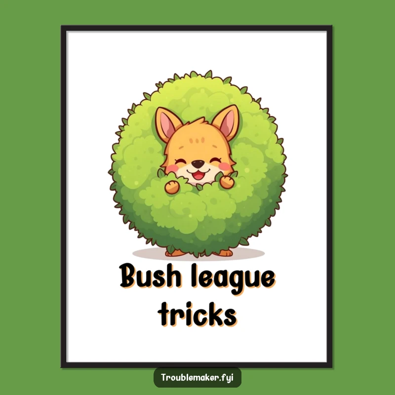 Free Printable Wall Art: Hidden Animal in Bush, Funny Downloadable Decor for a Playful Vibe!