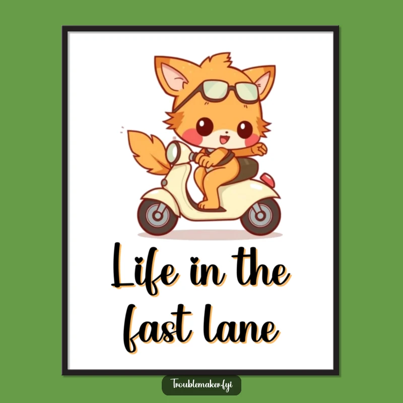 Free Printable Wall Art: Scooter Escape - Funny Downloadable Whimsical Decor