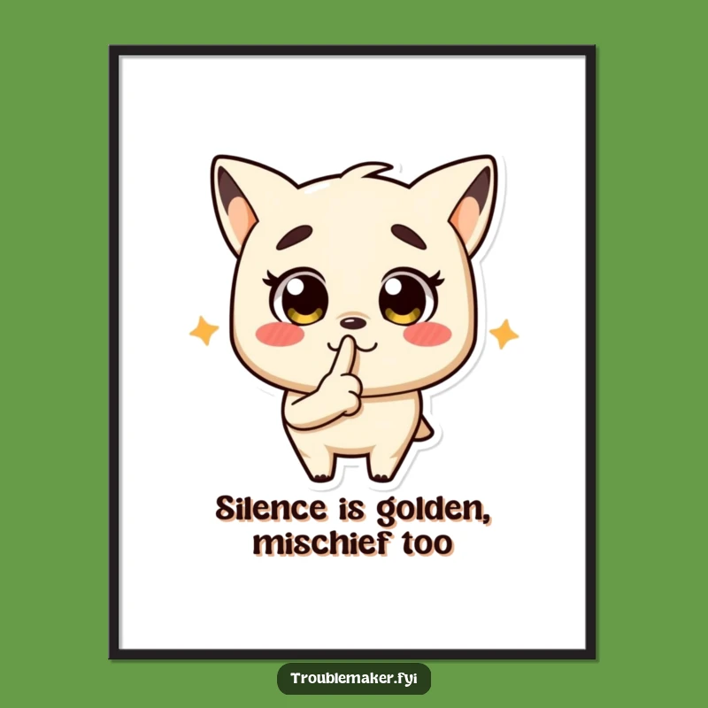 Free Printable Wall Art: Shushing Troublemaker Decor