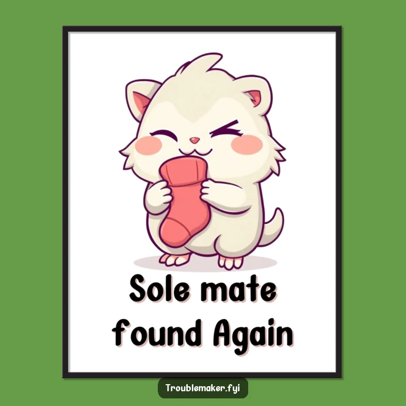 Free Printable Wall Art: Sock Thief Creature, Hilarious Downloadable Decor Gift