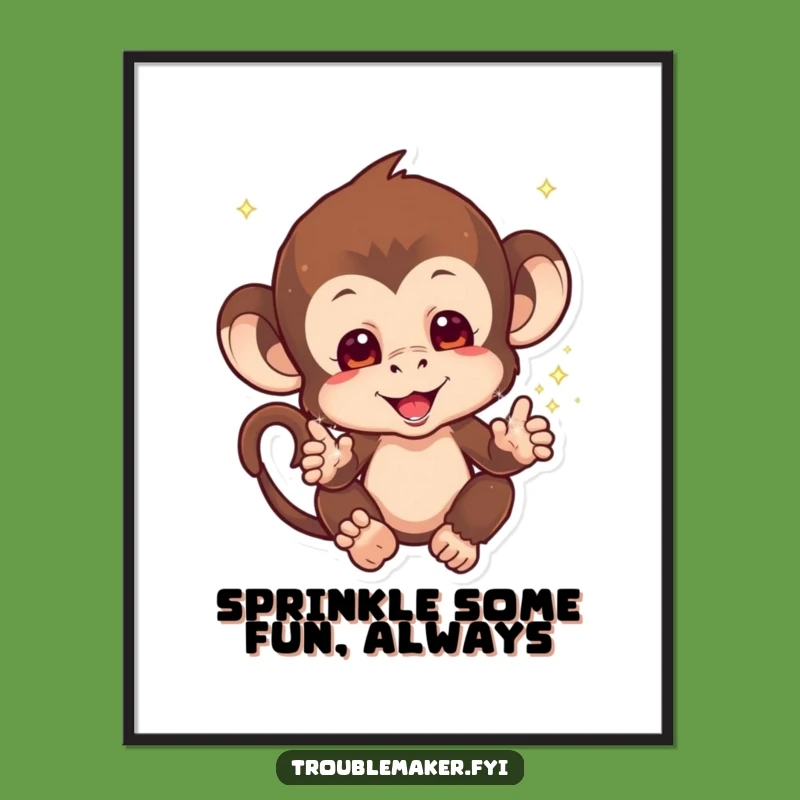 Funny Free Printable Wall Art: Sparkle Monkey DL Decor