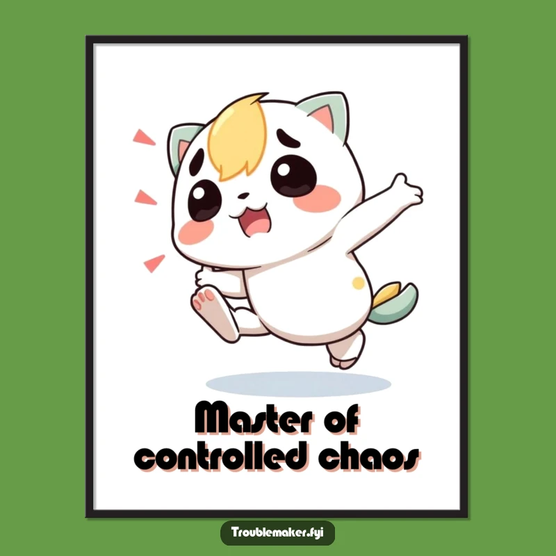 Funny Free Printable Wall Art: Tripping Troublemaker, Humorous Downloadable Decor Gift