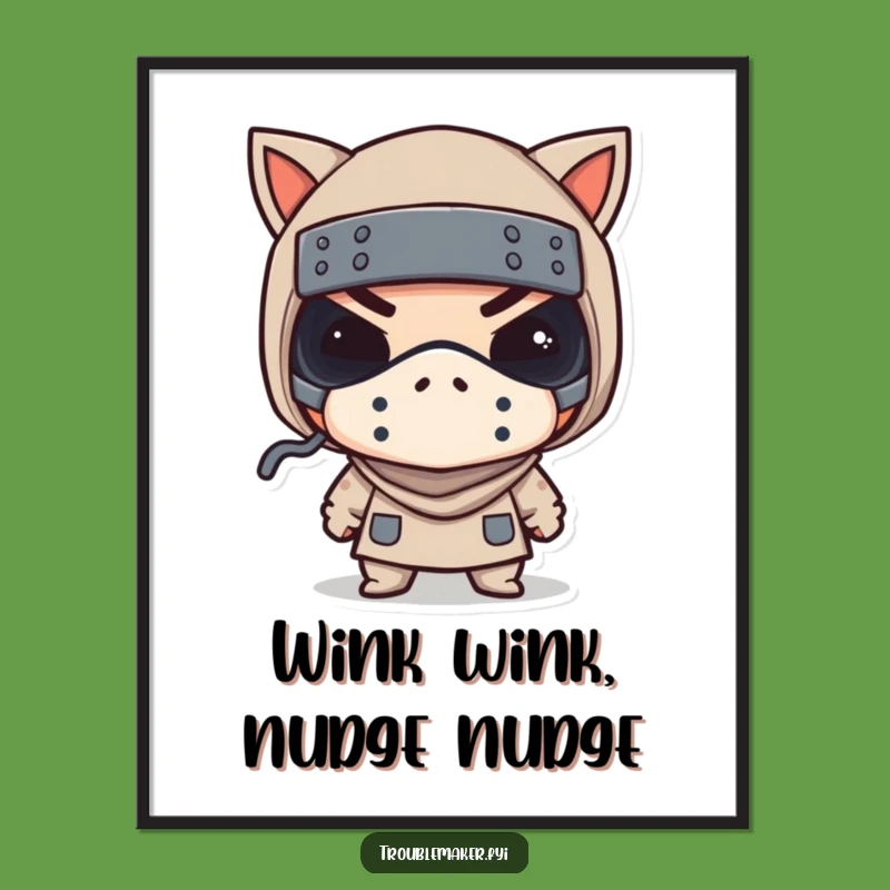 Funny Free Printable Wall Art: Winking Bandit, Downloadable Decor