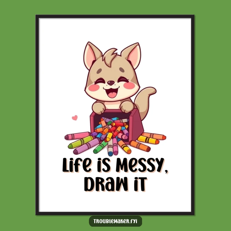 Funny Free Printable Wall Art: Colorful Chaos Creator, Downloadable Decor!