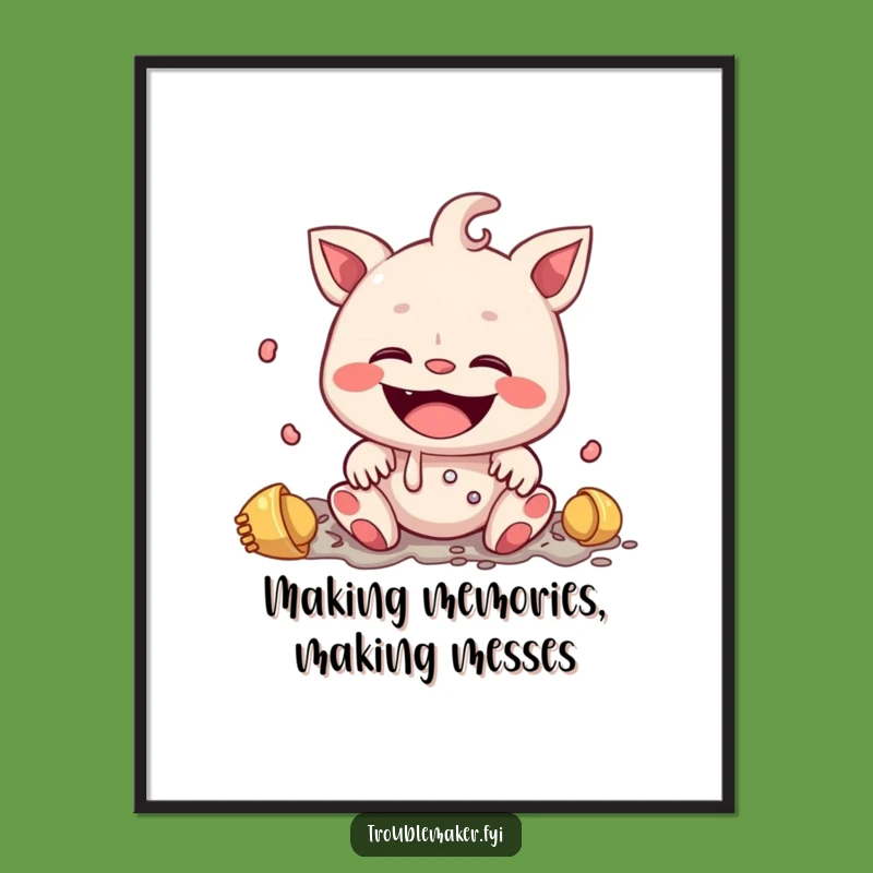 Free Printable Wall Art: Messy Creature Smile, Hilarious Downloadable Decor Gift