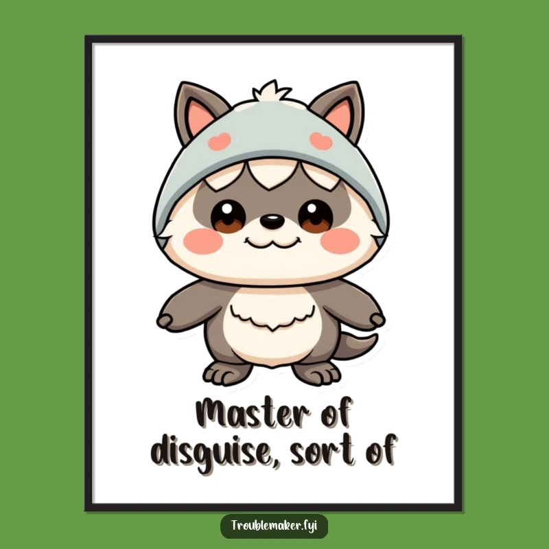 Funny Free Printable Wall Art: Silly Disguise Creature - Humorous Downloadable Decor