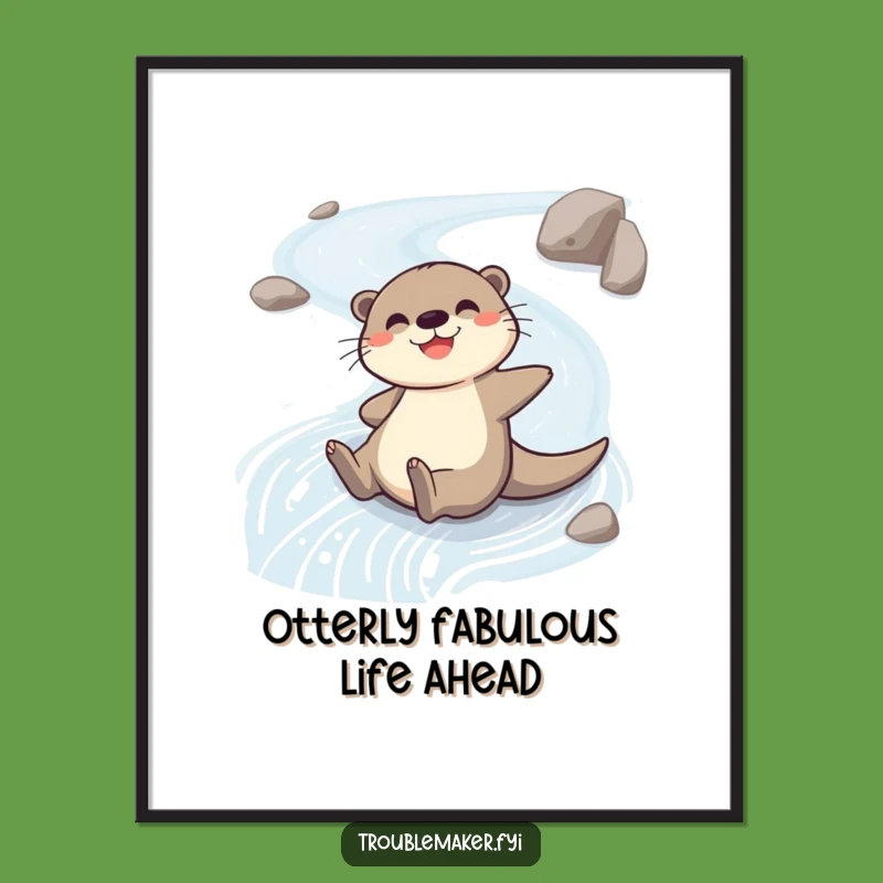 Free Printable Wall Art: Otter's River Slide - Hilarious Downloadable Decor!
