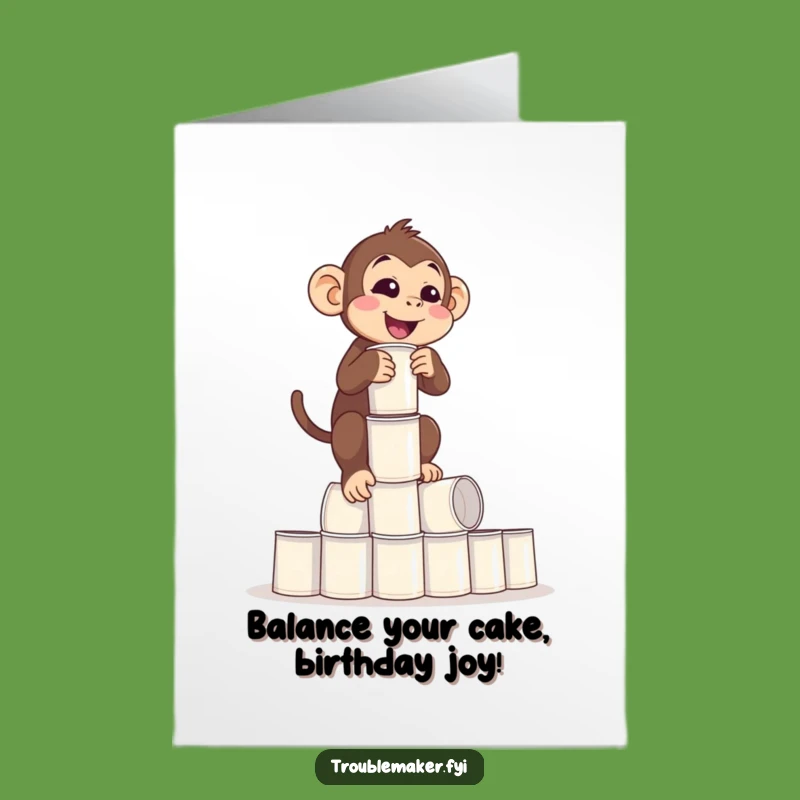Funny Free Printable Birthday Card: Juggling Monkey DL Gift