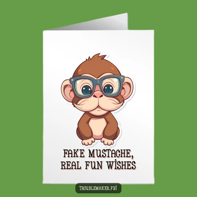 Funny Free Printable Birthday Card: Mustache Monkey DL Gift