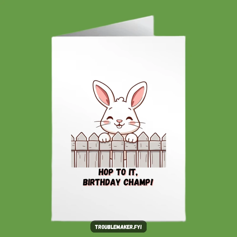 Free Printable Birthday Card: Cheeky Rabbit Grin, Funny Downloadable Greeting Card