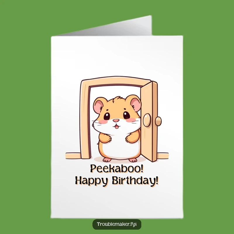 Free Printable Birthday Card: Curious Hamster's Peek - Hilarious DIY Gift for a Small Surprise!