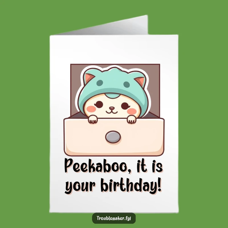 Free Printable Sneaky Surprise Birthday Card: Funny Animal Peeks Gift!