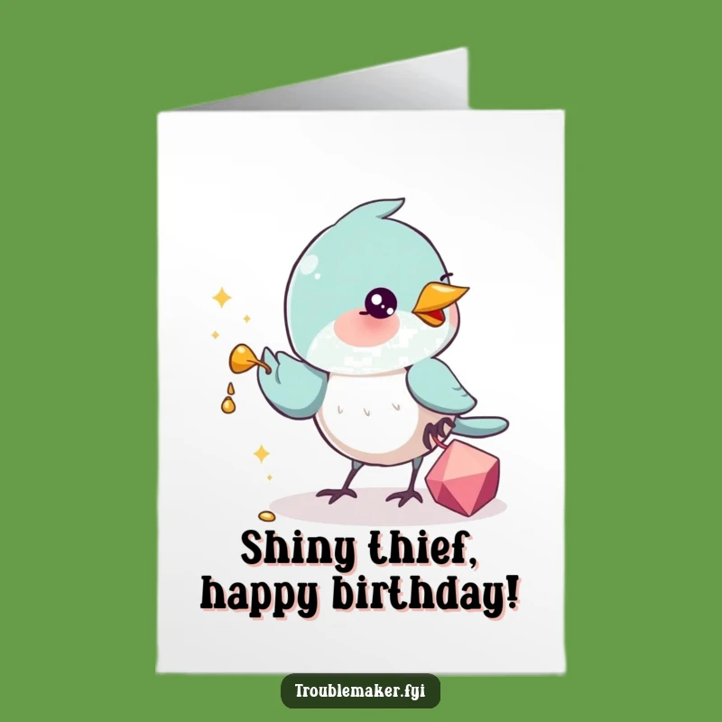 Funny Free Printable Birthday Card: Bird Thief Design - Downloadable Fun Gift