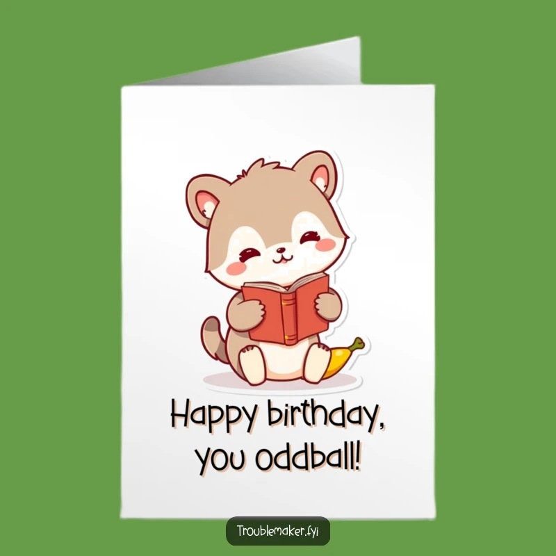 Free Printable Funny Birthday Card: Banana Book Swap Animal Downloadable Gift