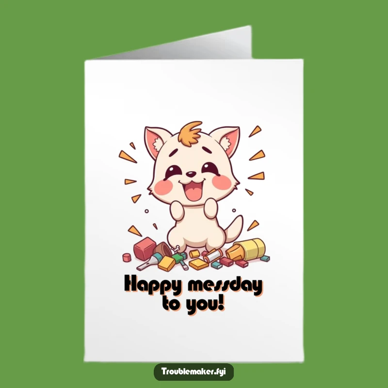Free Printable Mess Maker Birthday Card: Funny Animal's Chaotic Celebration Gift!