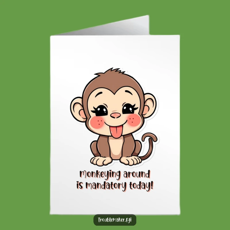 Free Printable Birthday Card: Funny Monkey Tongue Wink - Hilarious Downloadable Gift