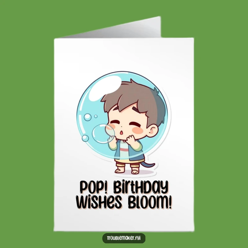 Free Printable Funny Birthday Card: Troublemaker Bubble Pop Humor
