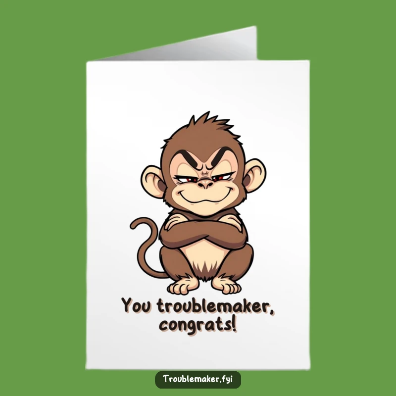 Free Printable Congrats Card: Cheeky Monkey Celebration Downloadable Gift