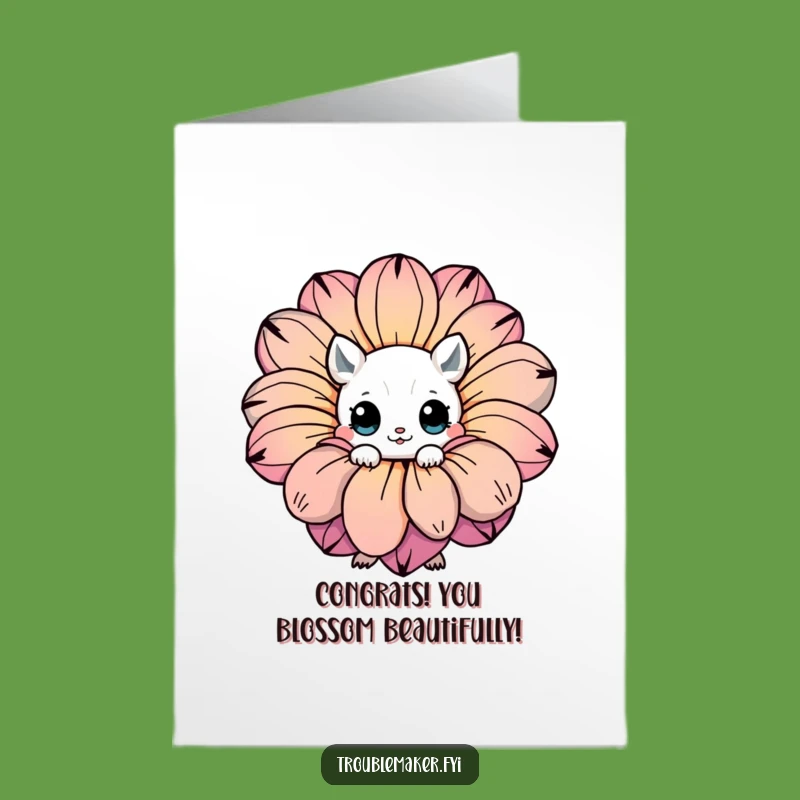 Free Printable Congrats Card: Flower Peek Surprise for a Gentle Downloadable Gift