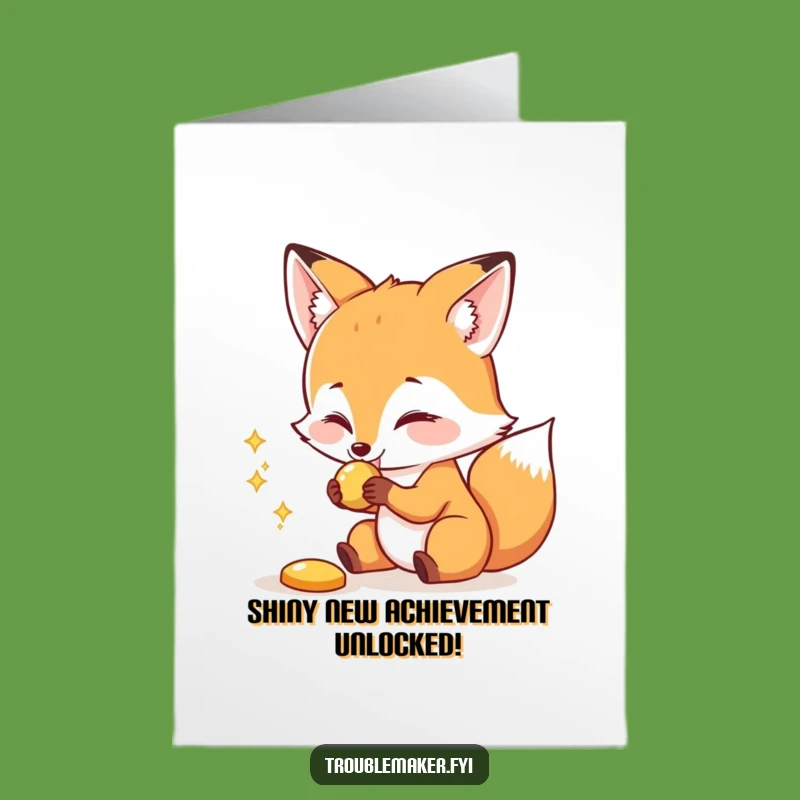Free Printable Congrats Card: Fox Steals Shiny, Funny Downloadable Greeting