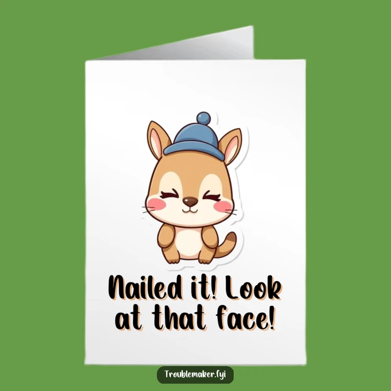 Free Printable Congrats Card: Silly Animal Hat Face Downloadable Gift