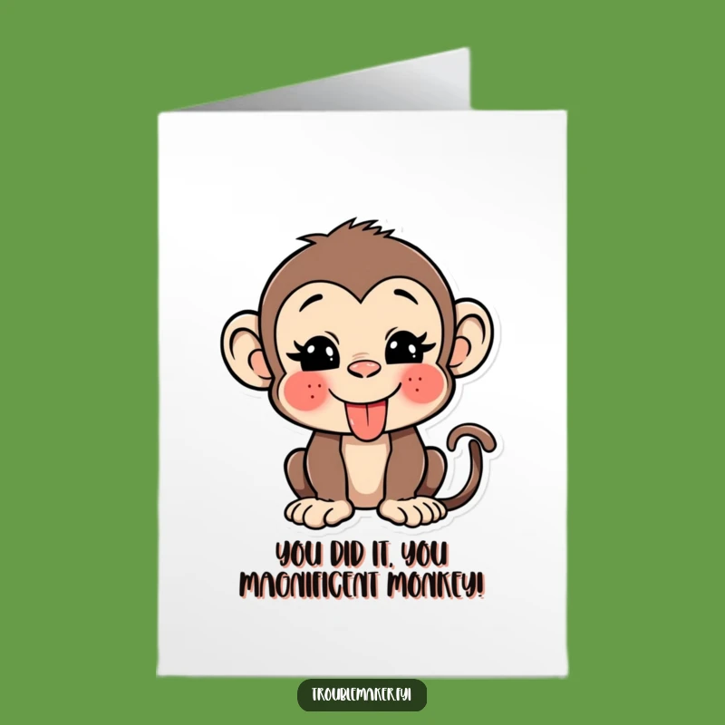 Free Printable Congrats Card: Silly Monkey Tongue Wink - Funniest Downloadable Greeting Ever