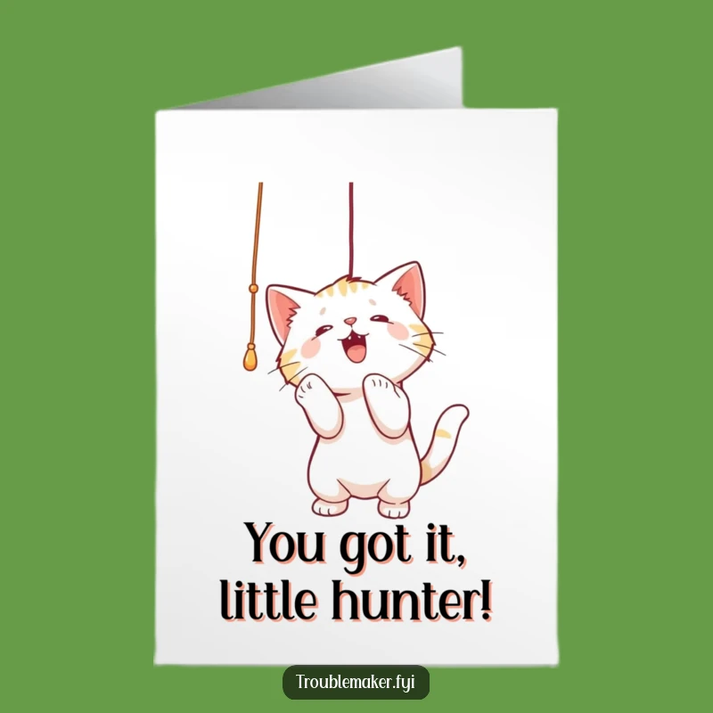Free Printable Congrats Card: Cat String Playful Funny Downloadable Gift
