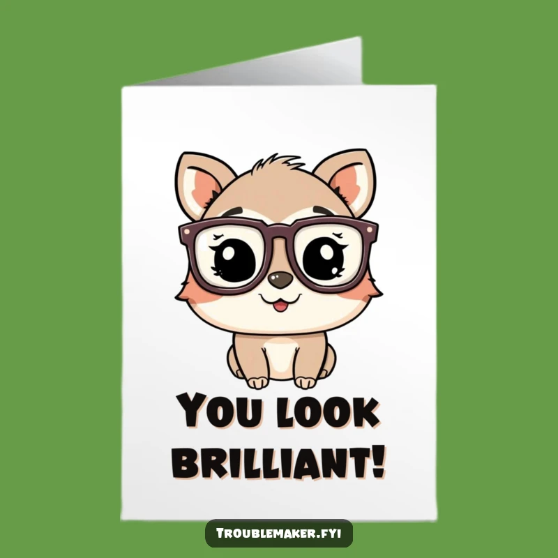 Free Printable Congrats Card: Winking Animal's Funny Glasses for a Stylish Win!