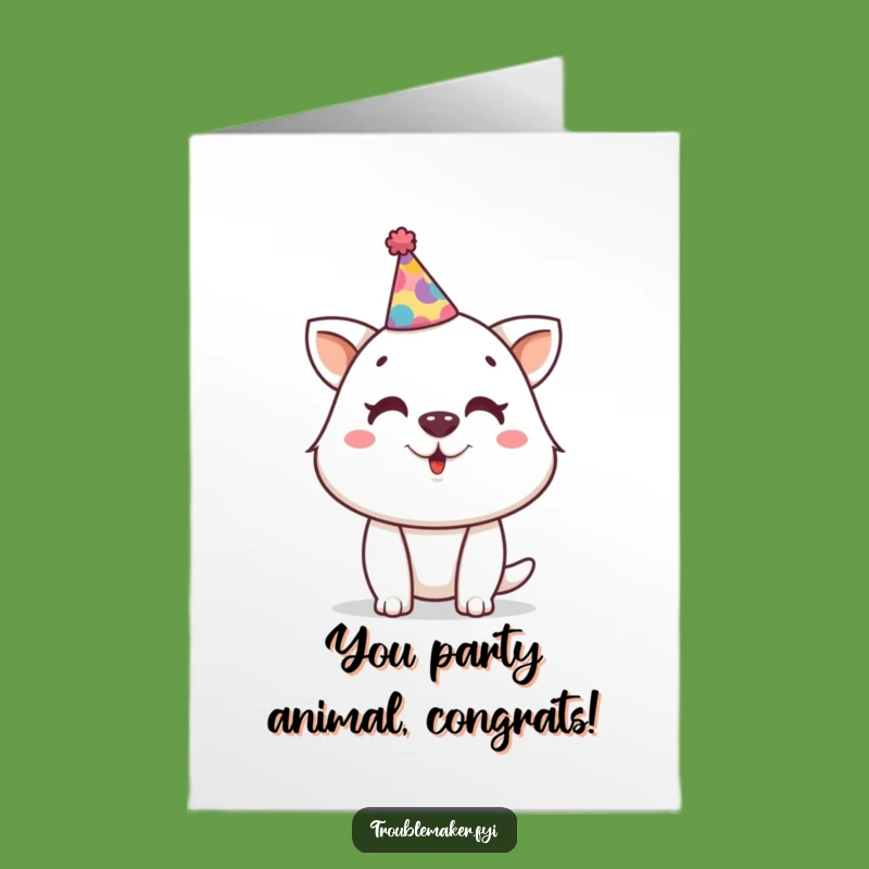 Free Printable Dapper Dude Congrats Card: Funny Animal's Festive Gift!