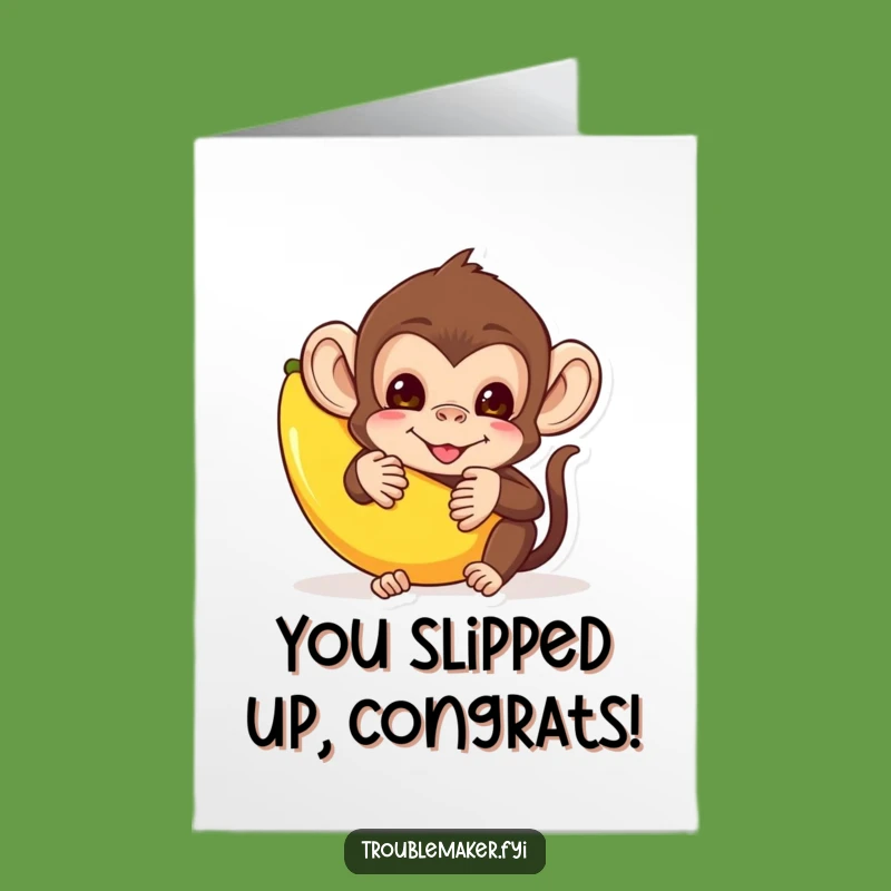 Free Printable Congrats Card: Monkey Prankster, Humorous Downloadable Gift