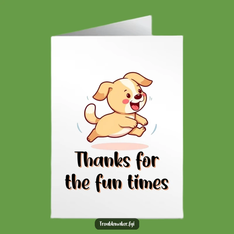 Free Printable Thank You Card: Dog Tail Chasing Funny Downloadable Gift