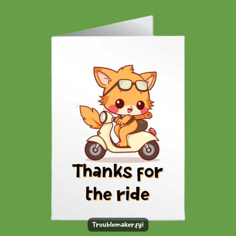 Free Printable Thank You Card: Scooter Express of Gratitude - Funny Downloadable Note
